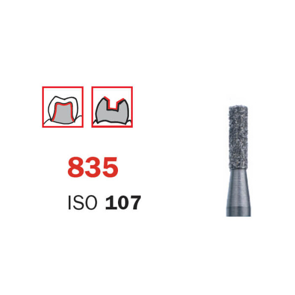 Diamond Bur, FG 010 Short, Medium, Cylinder ISO #109 - DIASWISS - FG313109010