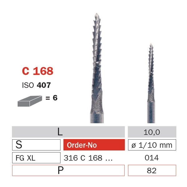 Surgical Carbide Bur, FG 014, Long, Aggressive Bone Cutter ISO #407 - DIASWISS - FG315407014