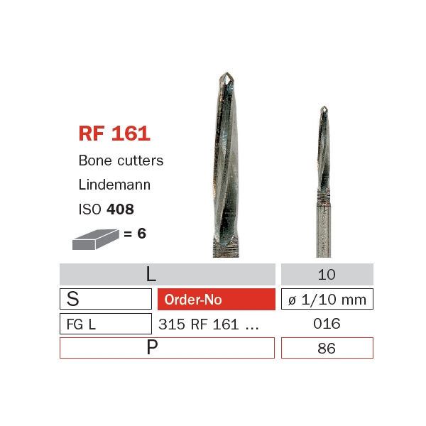 Surgical Carbide Bur, RA 016, Long, Bone Cutter ISO #408 - DIASWISS - FG205408016