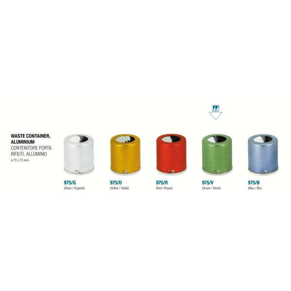 Waste Container Aluminum Green - Medesy - 975-V