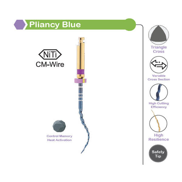 Pliancy Blue Rotary File Ni-Ti L25mm, SX-F3, PK/6 - Luster Dent -