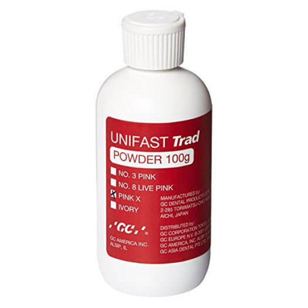 GC UNIFAST Trad, Powder, Self-Cure Acrylic Resin, Pink X, 100g - GC - 339103