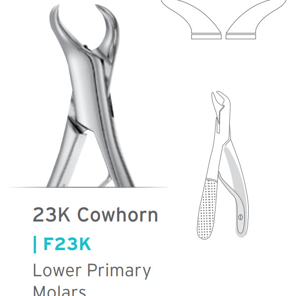 Pedo Lower Molars Cowhorn Forceps #23K - Hu Friedy - F23K