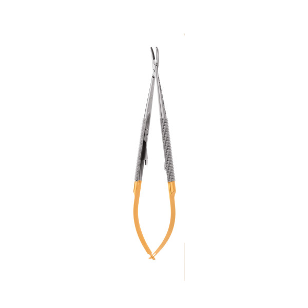 Curved Castroviejo Perma Sharp Needle Holder, 14 cm (5.5) - Hu Friedy - NH5021RC